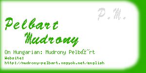 pelbart mudrony business card